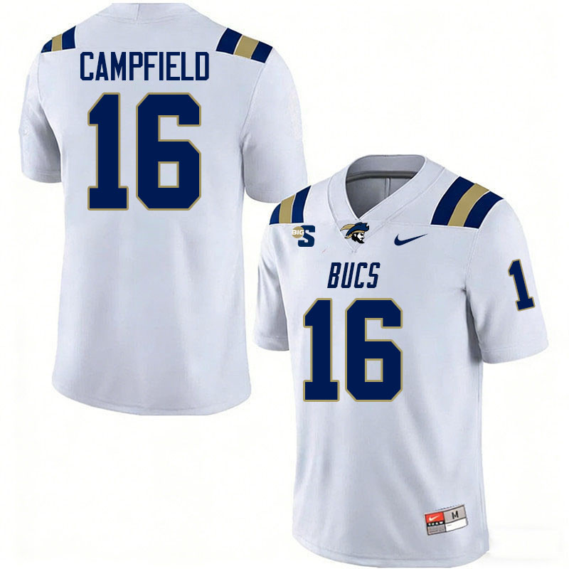 Charleston Southern Buccaneers #16 Mekhi Campfield College Football Jerseys,Uniforms-White